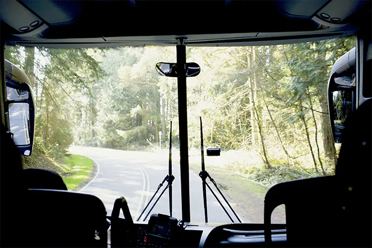 Journey Lines interior facing windshield while running